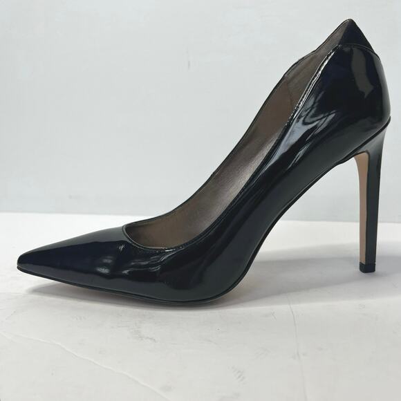 Sam Edleman 8.5 Dea Pointed Toe Black Patent Leather Pump Stiletto High Heels - Picture 1 of 9